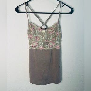 Wendy Glez Taupe Chemise with Pink & Cream Lace